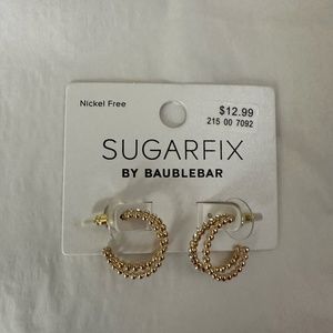 Sugarfix by Baublebar Crystal & Gold Beaded Double Hoop